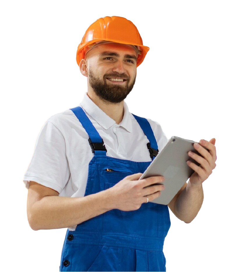 Worker with tablet
